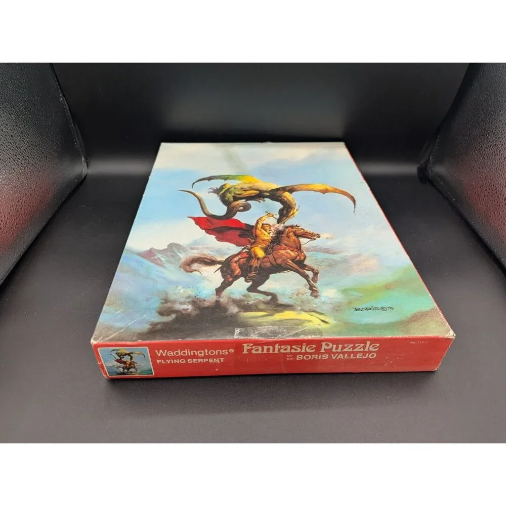 Waddingtons Fantasie Puzzle Flying Serpent By Boris Vallejo 750 Pieces Vintage 1